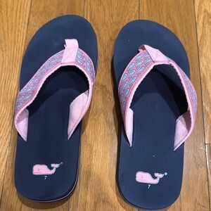 Pink and Blue Whale Flip Flops